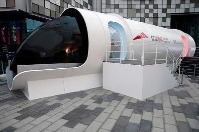 The Roads and Transport Authority (RTA) unveiled the design model of the hyperloop in Dubai, United Arab Emirates, on  Feb. 22, 2018.