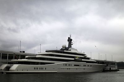 The Eclipse, owned by Roman Abramovich, pictured in New York City.
