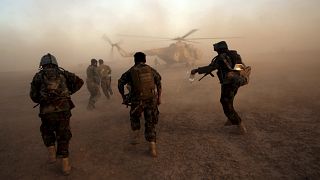 Image: Afghan army commandos train at the Shorab military camp in Helmand p