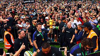 Crowds welcome home All Blacks rugby world champions at Auckland airport
