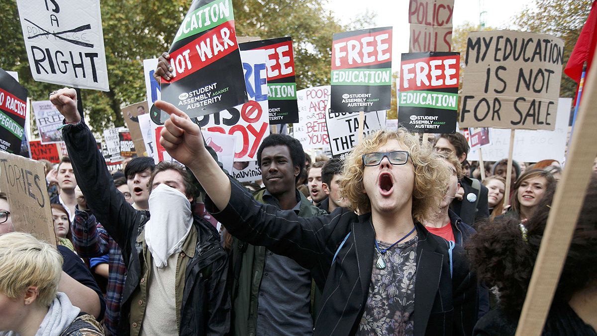 UK Police and students clash during protest over university costs