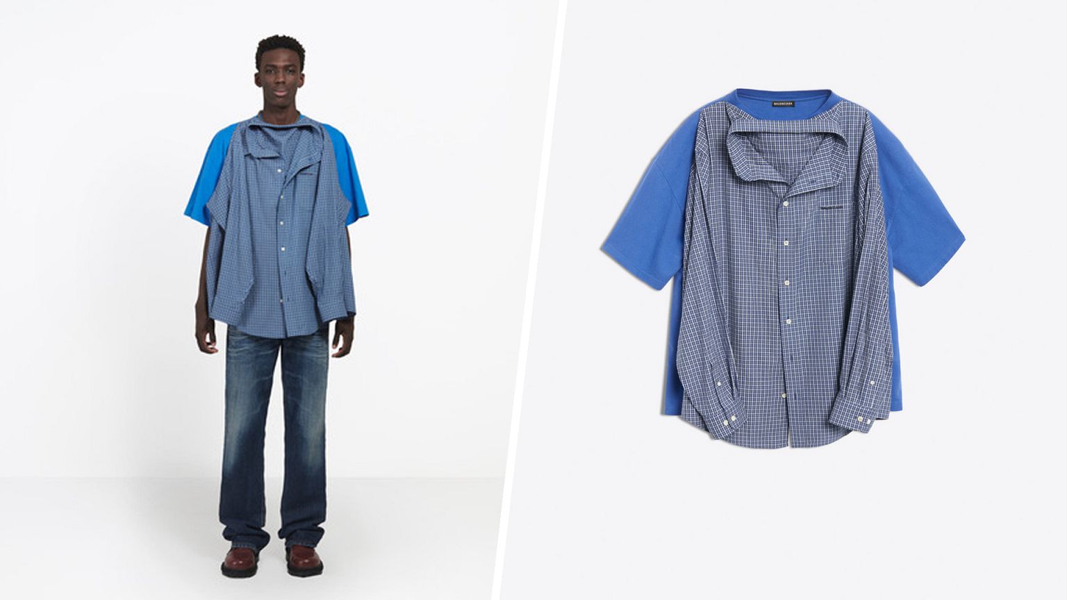 Balenciaga T-SHIRT SHIRT Striped short sleeves and long sleeves shirts with