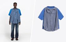 Balenciaga T-SHIRT SHIRT Striped short sleeves and long sleeves shirts with