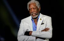 Image: Morgan Freeman speaks during the opening ceremonies of the Invictus