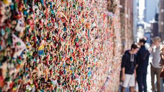 Seattle's beloved, but grungey, gum wall gets wash after two decades