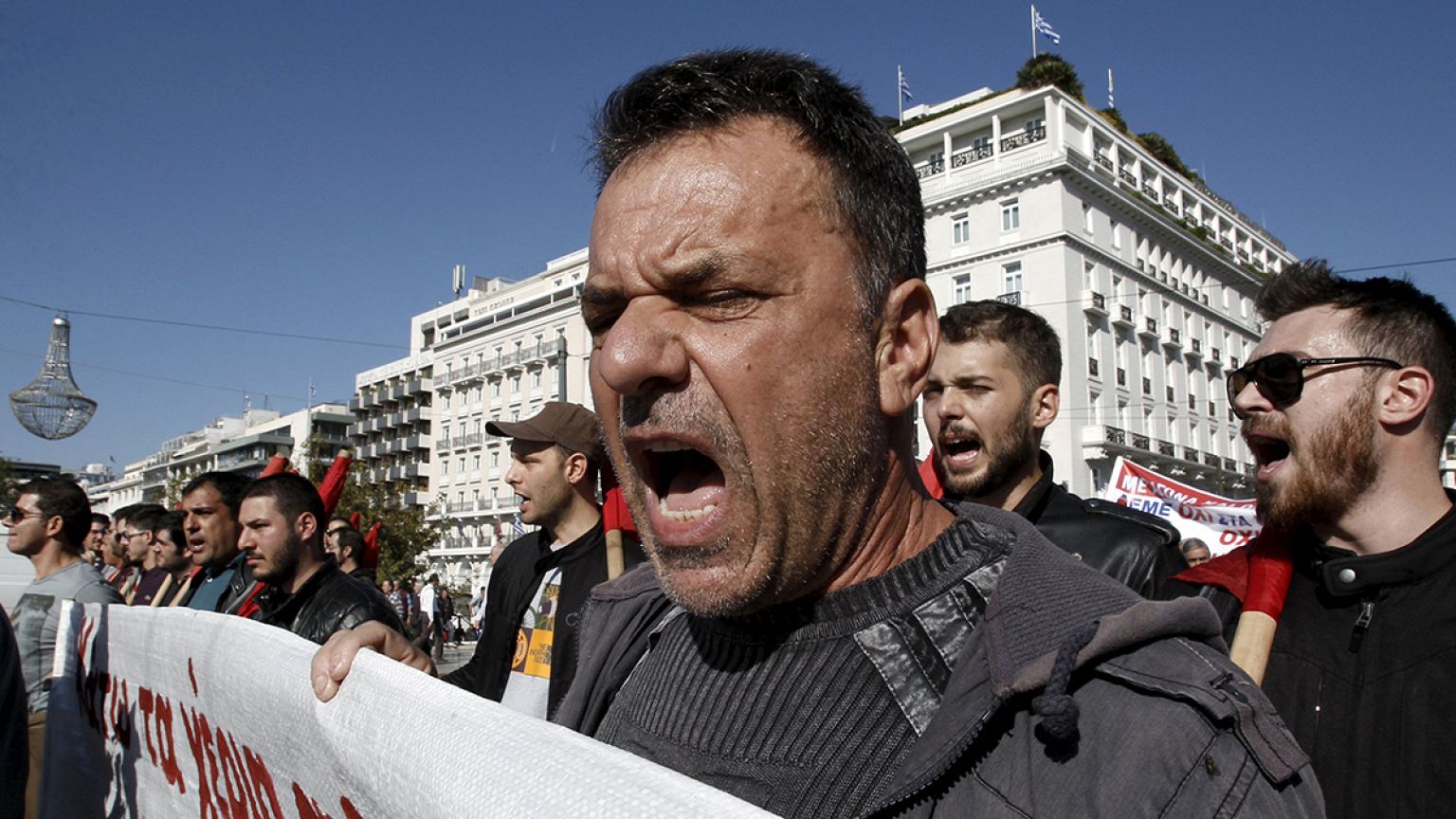Greek 24-hour general strike as protesters demonstrate against austerity measures