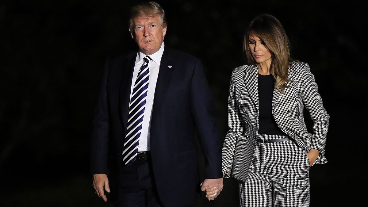 Image: President Donald Trump and first lady Melania Trump return to the Wh