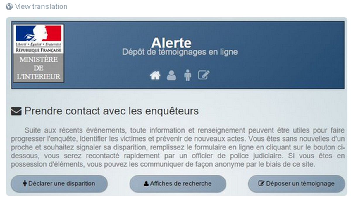 Пропавшие без вести: МВД Франции открыло специальную веб-страницу и телефонную линию