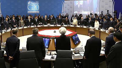 G20 leaders observe a minute'silence in memory of the victims of the Paris attacks