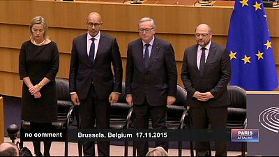 یک دقیقه سکوت در پارلمان اروپا