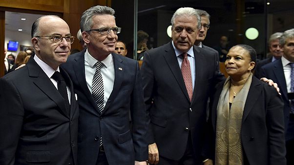 Une semaine après les attentats de Paris, réunion d'urgence à Bruxelles des ministres de l'intérieur européens Une semaine après les attentats de Paris, réunion d'urgence à Bruxelles des ministres de l'intérieur européens