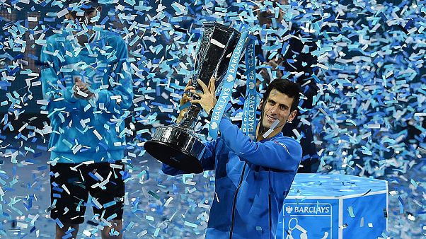 Novak Djokovic krönte sein imposantes Jahr 2015 mit dem Sieg der Tour Finals in London Novak Djokovic krönte sein imposantes Jahr 2015 mit dem Sieg der Tour Finals in London