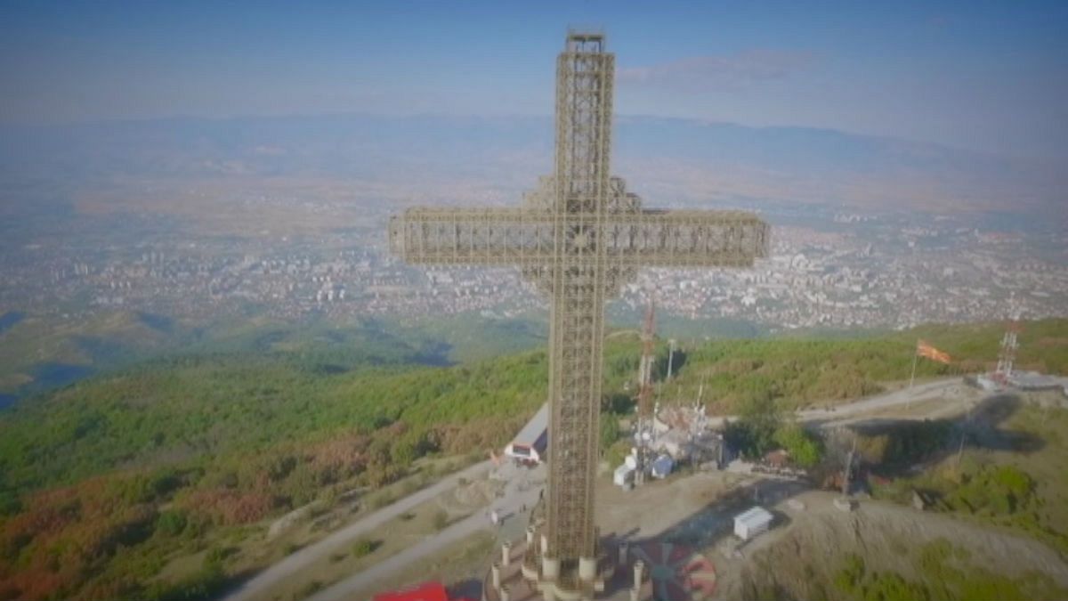 Skopje: a capital da Macedónia vista do monte Vodno