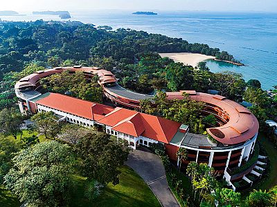 The Capella Hotel, the venue for the June 12 summit between President Donald Trump and North Korean leader Kim Jong Un, on Singapore\'s resort island of Sentosa.