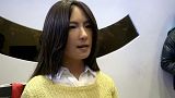 Une androïde japonaise star du salon "Robot Wordl" à Pékin