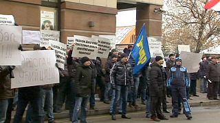 Manifestation devant l'ambassade de Turquie à Moscou