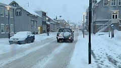 Schwerer Wintersturm über Island