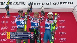 Hirscher swoops down the Birds of Prey piste to win Super-G