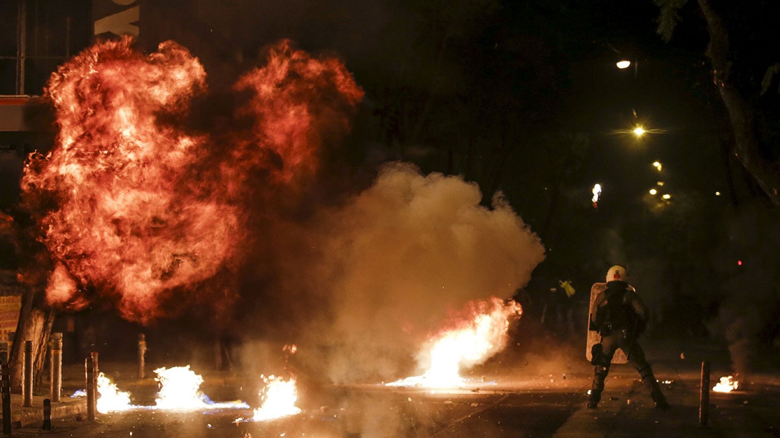 Violent protests mark anniversary of teenager's death in Athens