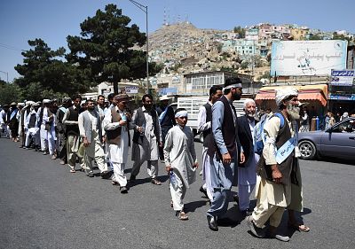 The peace activists arrived in Kabul on Monday.