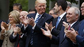 Image: Trump smiles at Rep. Paul Ryan