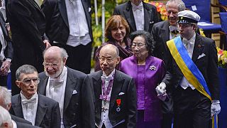 El rey Carlos Gustavo de Suecia entrega los Premios Nobel en la Sala de Conciertos de Estocolmo