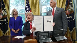 Image: President Trump Signs Executive Order Ending Family Separations At B