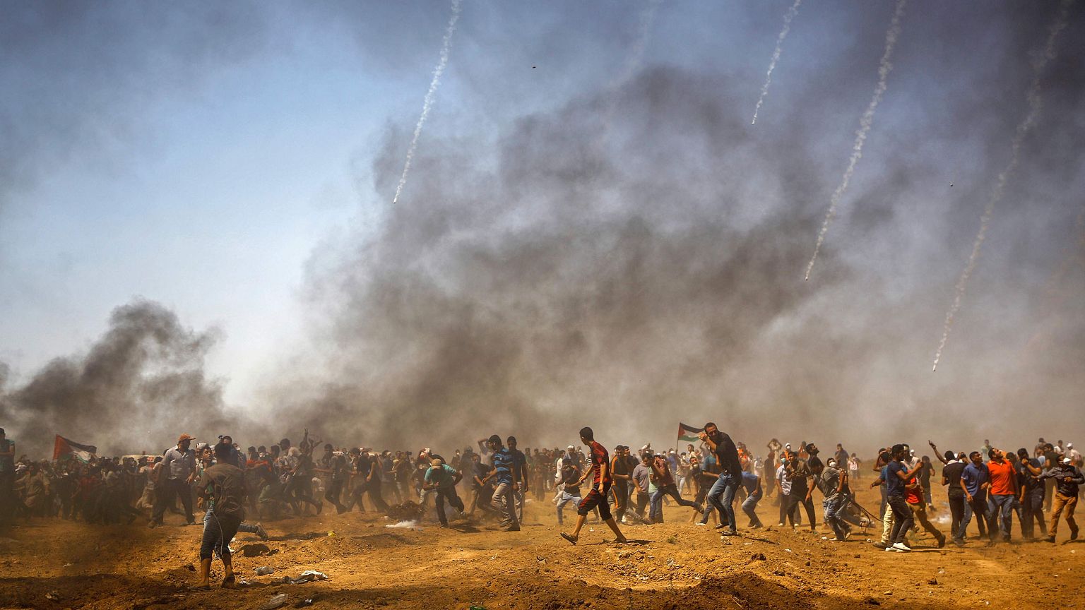 Image: Palestinian protesters