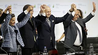 COP21 Delegates vote to adopt historic deal