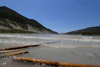The reservoir behind the Kouris dam ­— the largest in the country — is down to just 16.7 percent of its capacity.