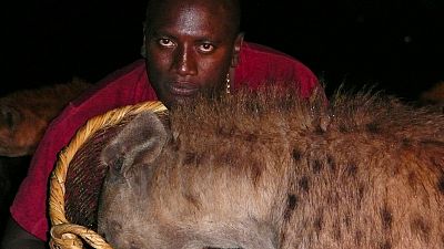 Ethiopia: Feeding hyenas mouth to mouth