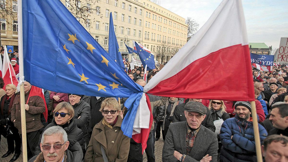 Polacos protestam nas ruas contra governo conservador