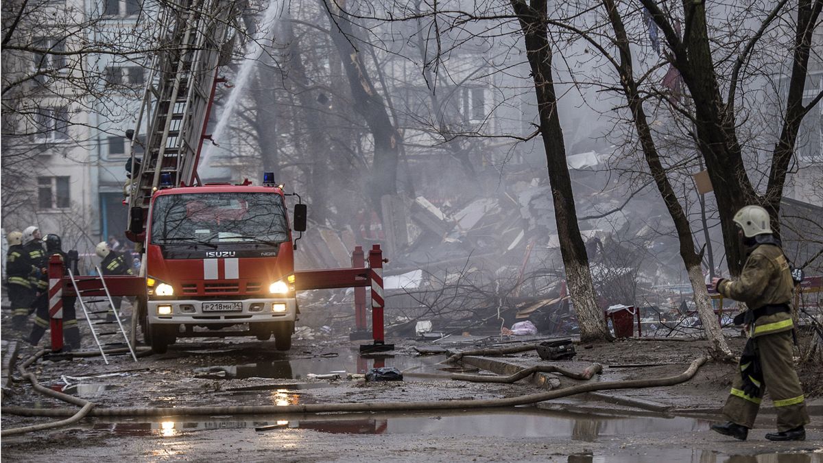 Gasexplosion zerstört Wohnhaus in Wolgograd