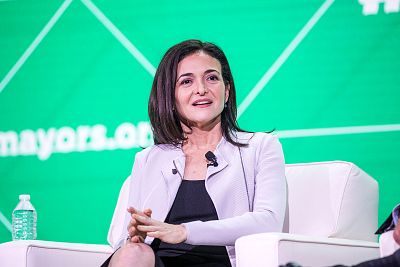 Facebook COO Sheryl Sandberg speaks at the U.S. Conference of Mayors about how communities can use technology to grow and thrive on June 8, 2018 in Boston.