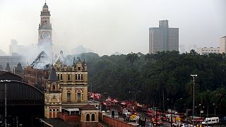 El Museo de la Lengua Portuguesa de Sao Paulo, devastado por un incendio