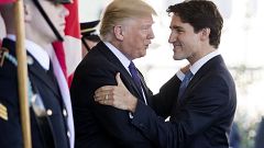 Image: Trump greets Trudeau at the White House