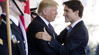 Image: Trump greets Trudeau at the White House