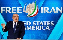 Image: Rudy Giuliani, former Mayor of New York City, delivers his speech as