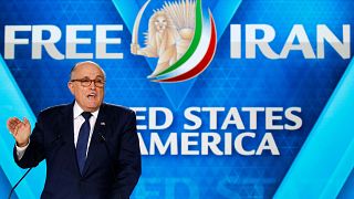 Image: Rudy Giuliani, former Mayor of New York City, delivers his speech as