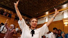 Image: Souad Abderrahim, a candidate of the Islamist Ennahda party celebrat