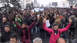 Riot police fire water cannon on protesters in Diyarbakir