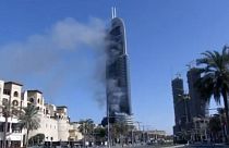 مراسم سال نو در دوبی با وجود حریق بزرگ، برگزار شد