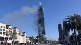 Espectacular incendio en Dubái el día de Nochevieja