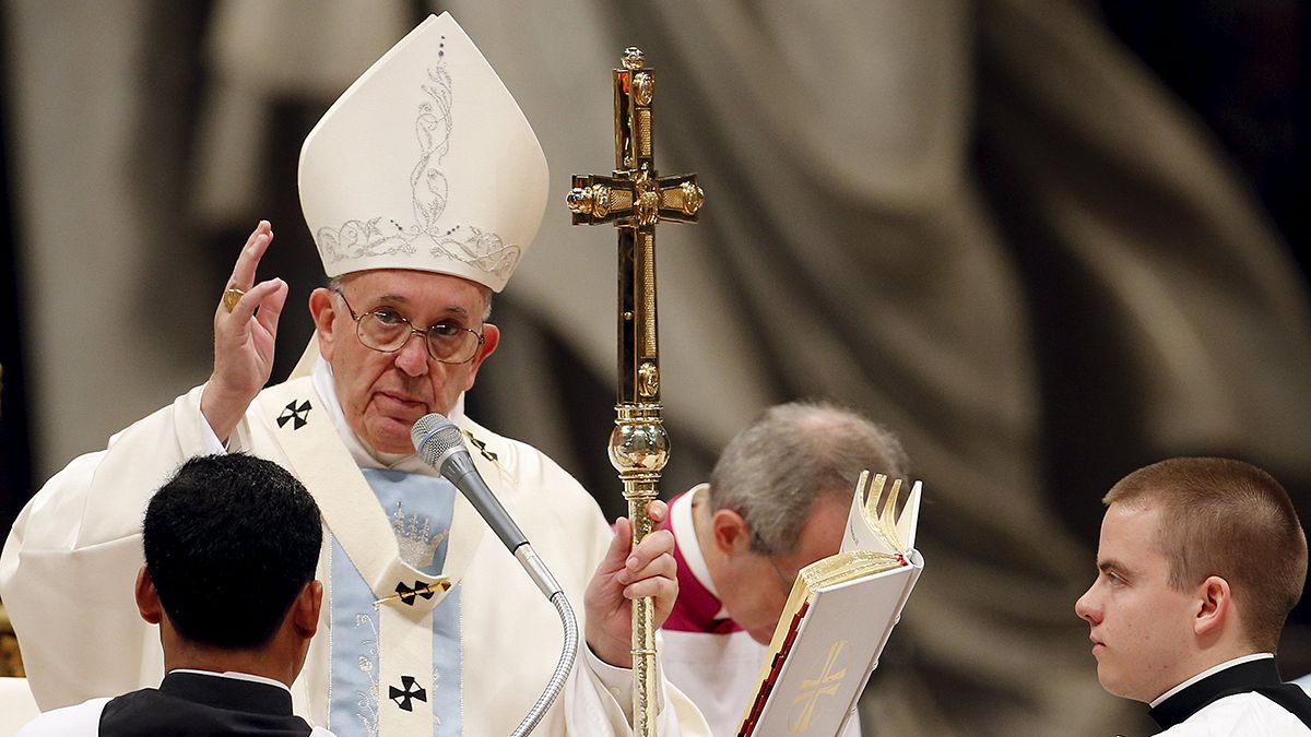 Pope Francis calls for an end to injustice in his first, solemn, mass of the New Year