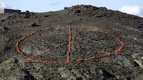 Friedenszeichen auf Lesbos Friedenszeichen auf Lesbos