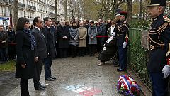 Hollande enthüllt Gedenktafeln für "Charlie Hebdo"-Opfer
