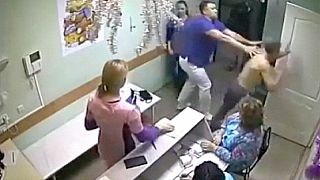 CCTV shows fight between doctor and patient in Russia