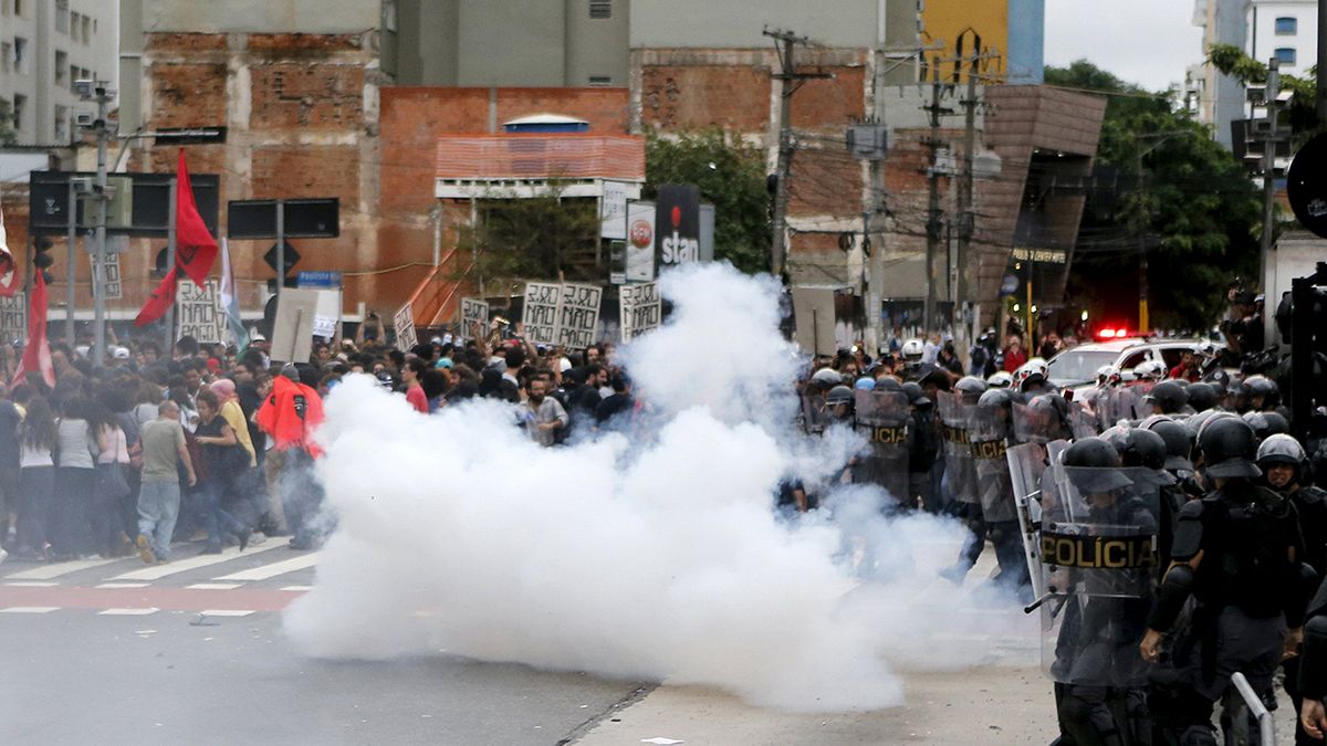 Sao Paulo police clash with protesters over transport fares hike