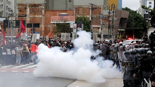 Protestas en Sao Paulo por la subida de los precios del transporte Protestas en Sao Paulo por la subida de los precios del transporte