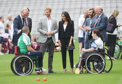 The duke and duchess spoke with athletes at Croke Park.
